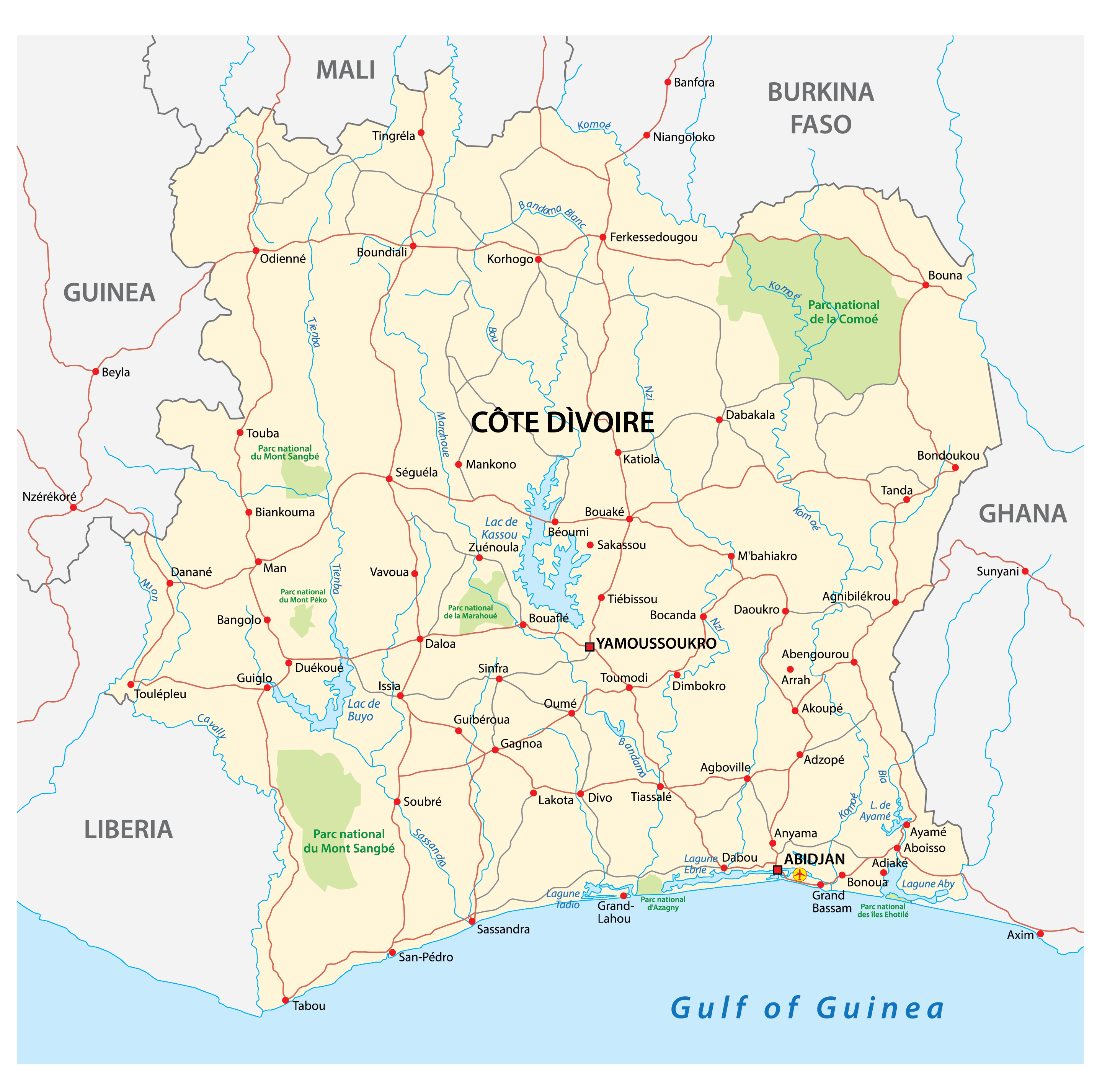 Map of Côte d’Ivoire