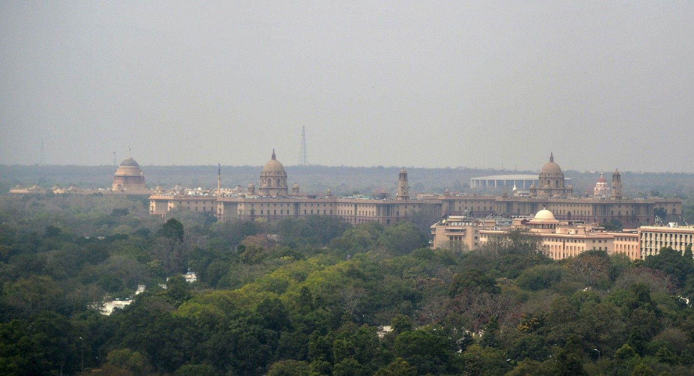 A general view of the skyline of the Indian capital New Delhi on March 11, 2016, which shows The President's House and Parliamentary buildings.