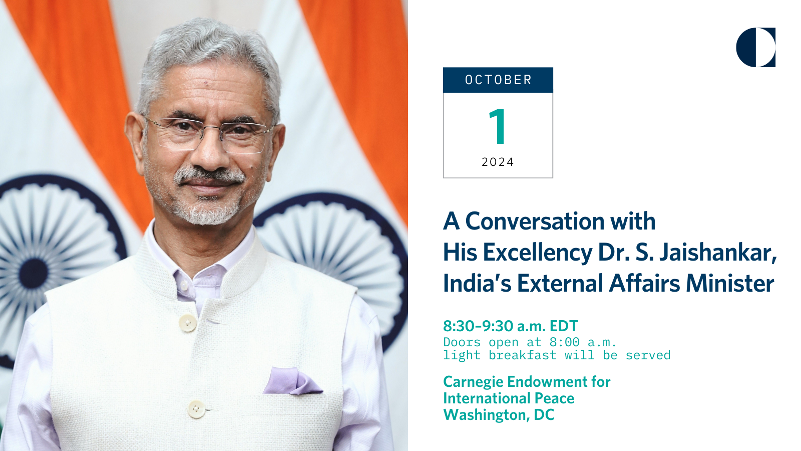 A Conversation with His Excellency Dr. S. Jaishankar, India’s External Affairs Minister