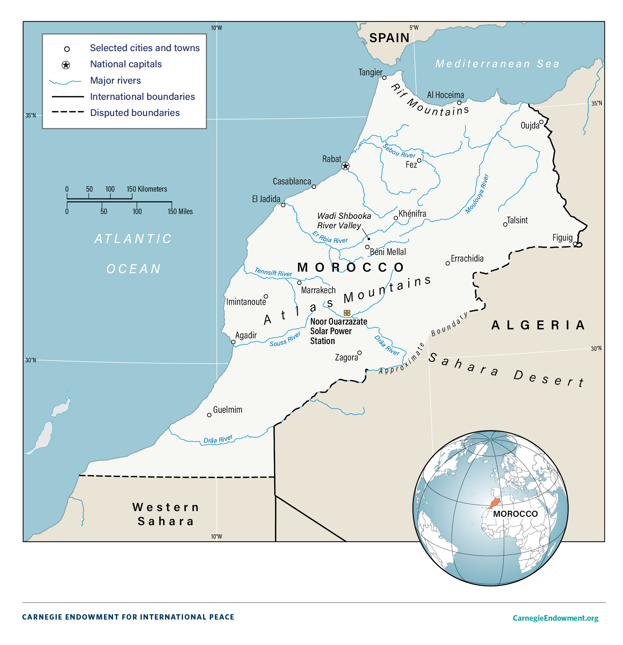 Morocco rainfall / temperature map