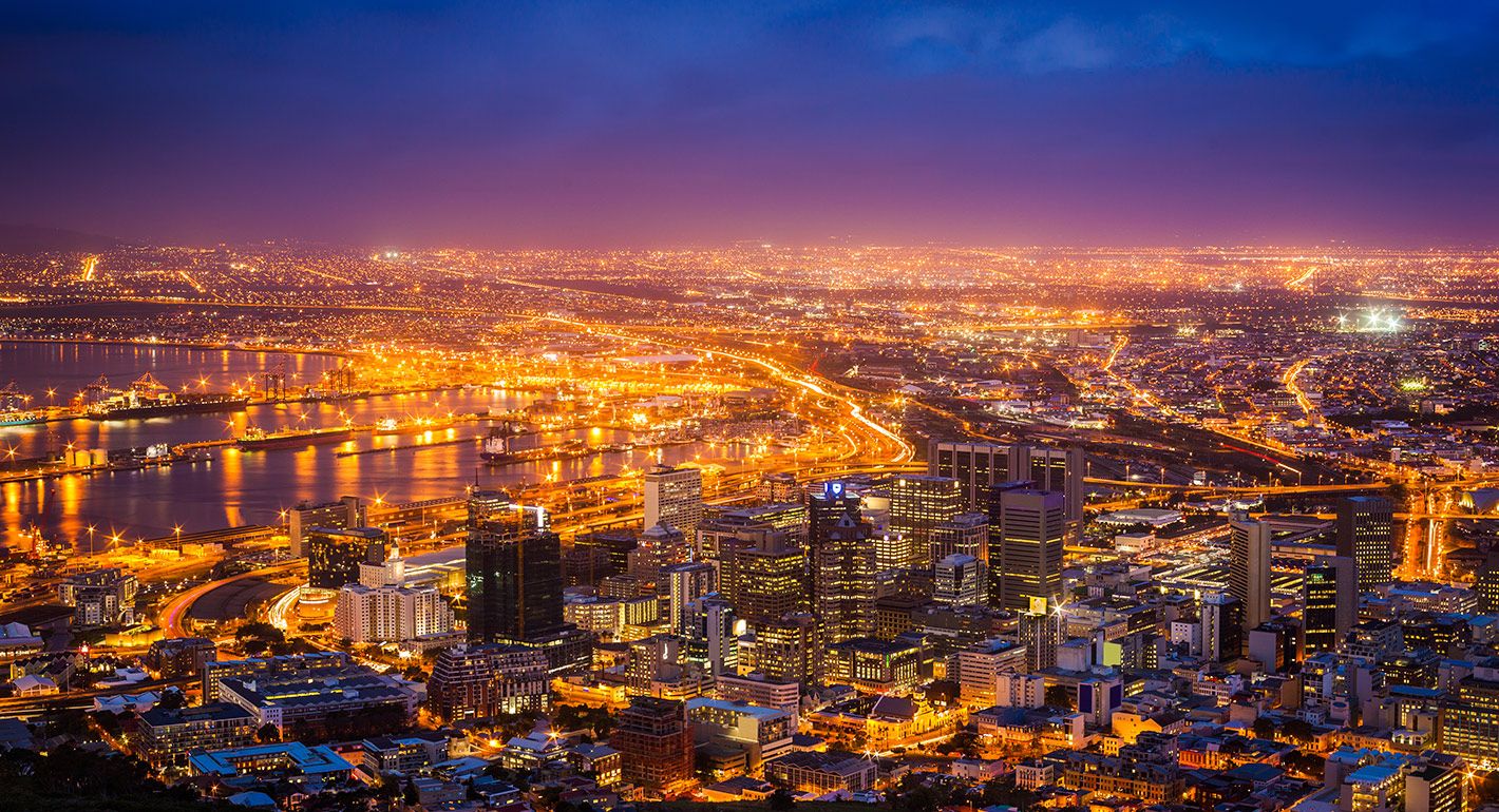 View of Cape Town at dawn, South Africa