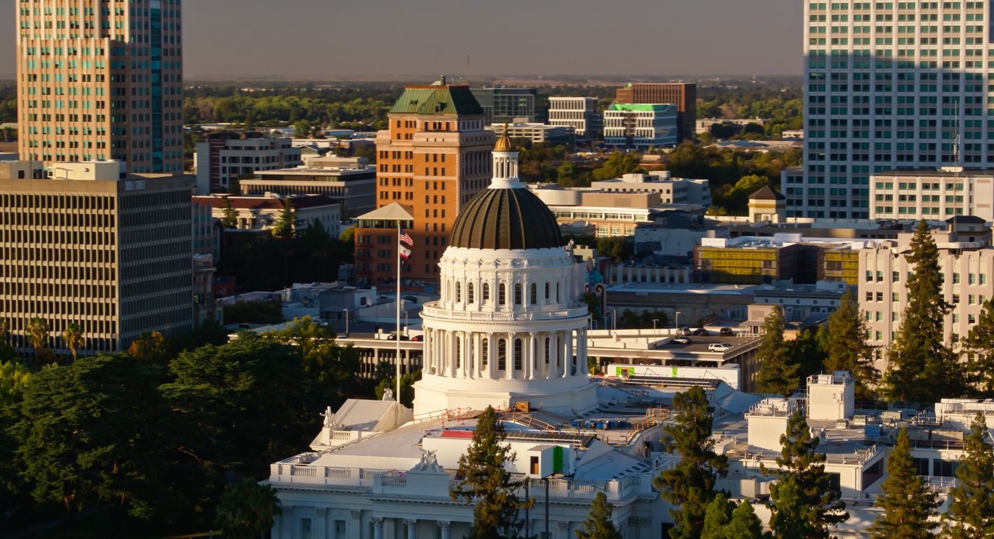 California State Capitol Building at Sunset