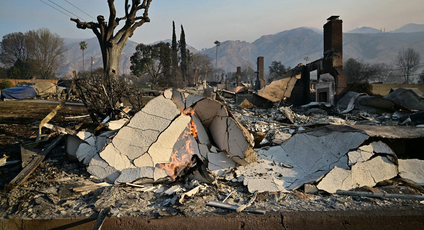 burned out-rubble, with only a few fireplaces still standing