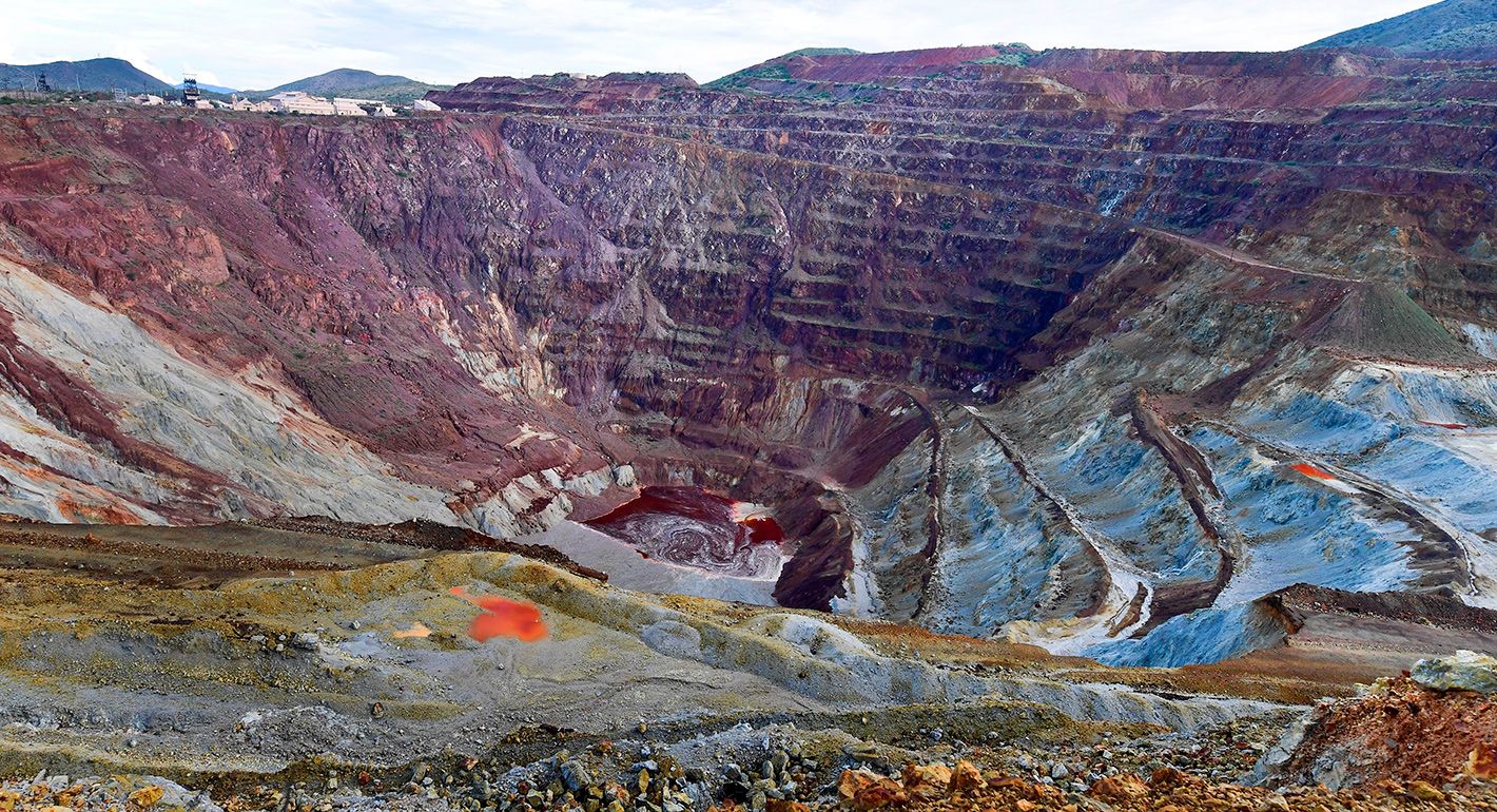 The Lavendar Pit at Copper Queen Mine, which opened in 1877 and was run by the Phelps Dodge Corporation from 1879-1975 is seen in Bisbee, Arizona on July 24, 2020.