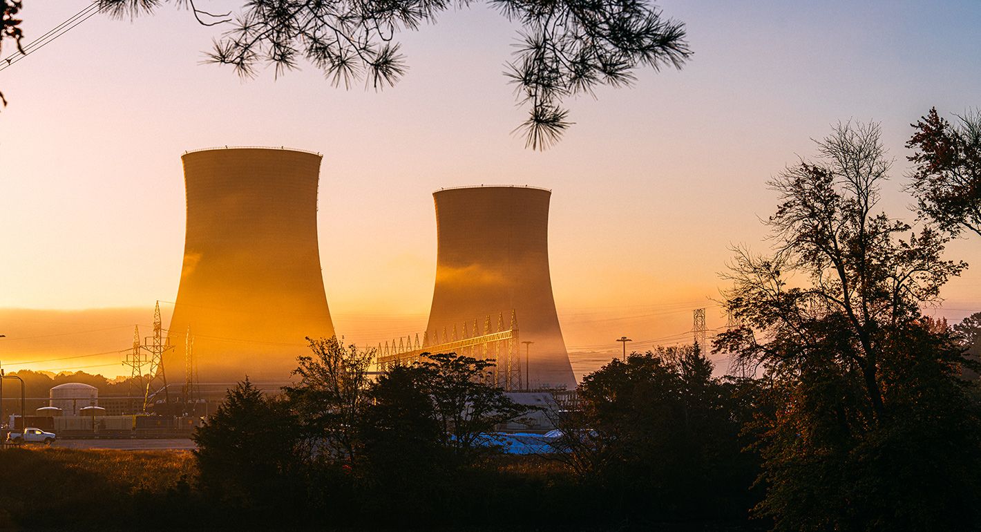 Nuclear cooling towers in Tennessee, United States