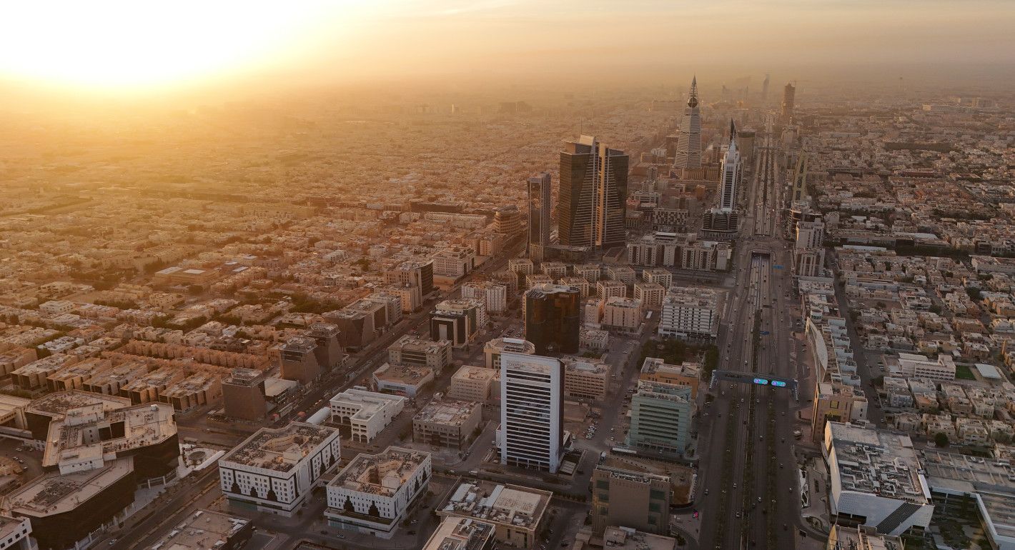 city skyline at dawn